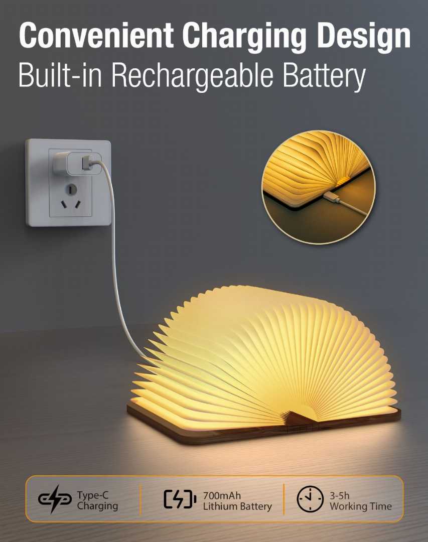 Book Light Colorful USB Rechargeable Book Shape Light | Ava Fashion BD