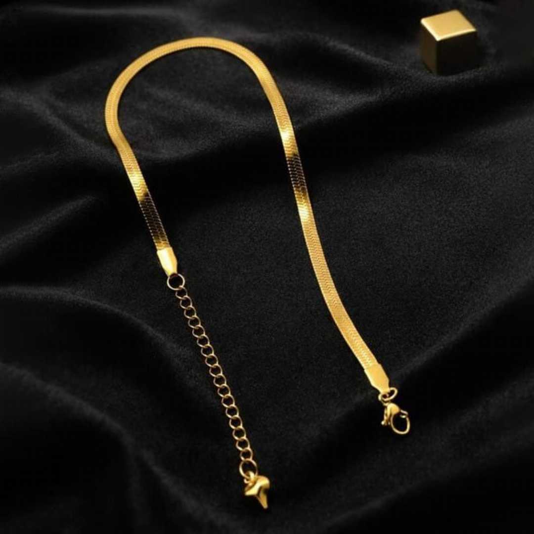 Stainless,Steel,Gold,Color,Flat,Snake,Chain,Bracelet,For,Women,Fashion,Simple,Girls,Heart,Wrist,Jewelry,Party,Gifts